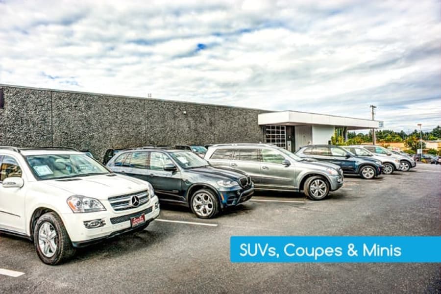 Dealership exterior parking view